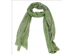 Pure Pashmina Stole / Shawl in Green Color with Floral Design Size 70*30